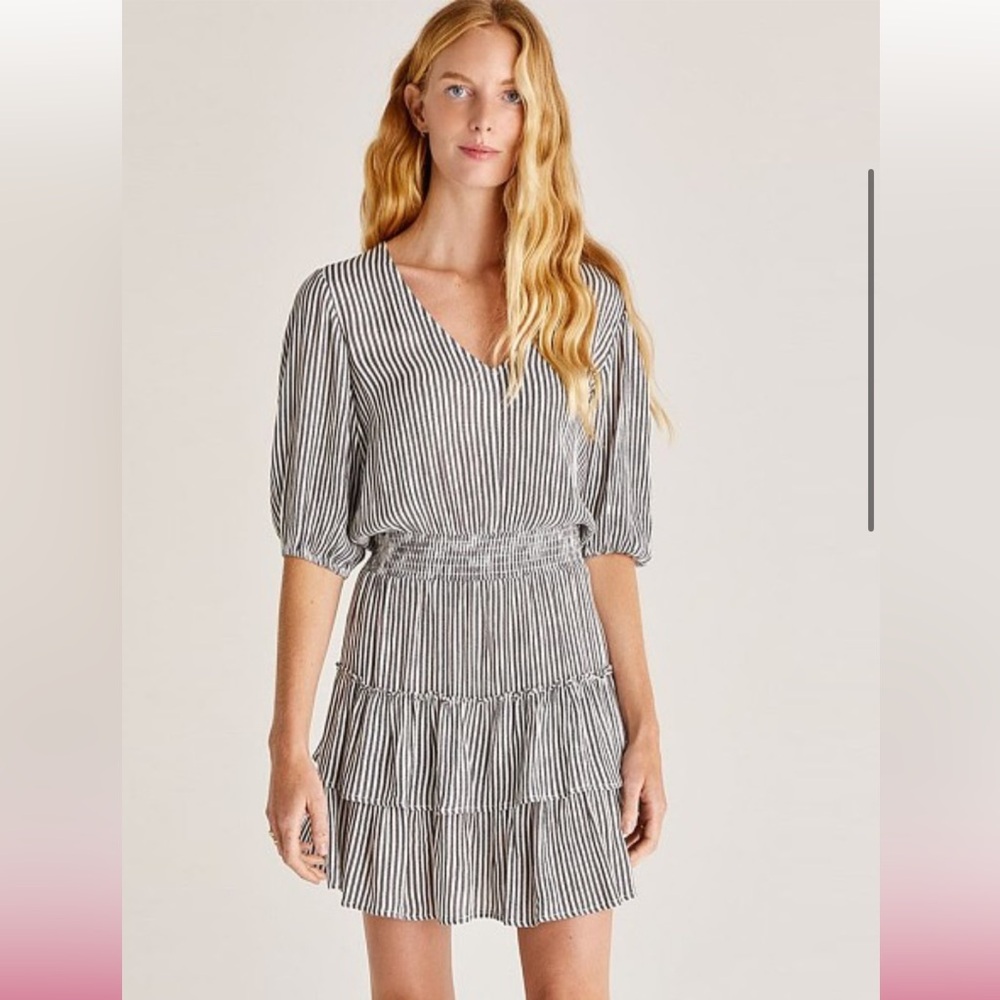 Z Supply Black and White Vertical Stripe Blouse